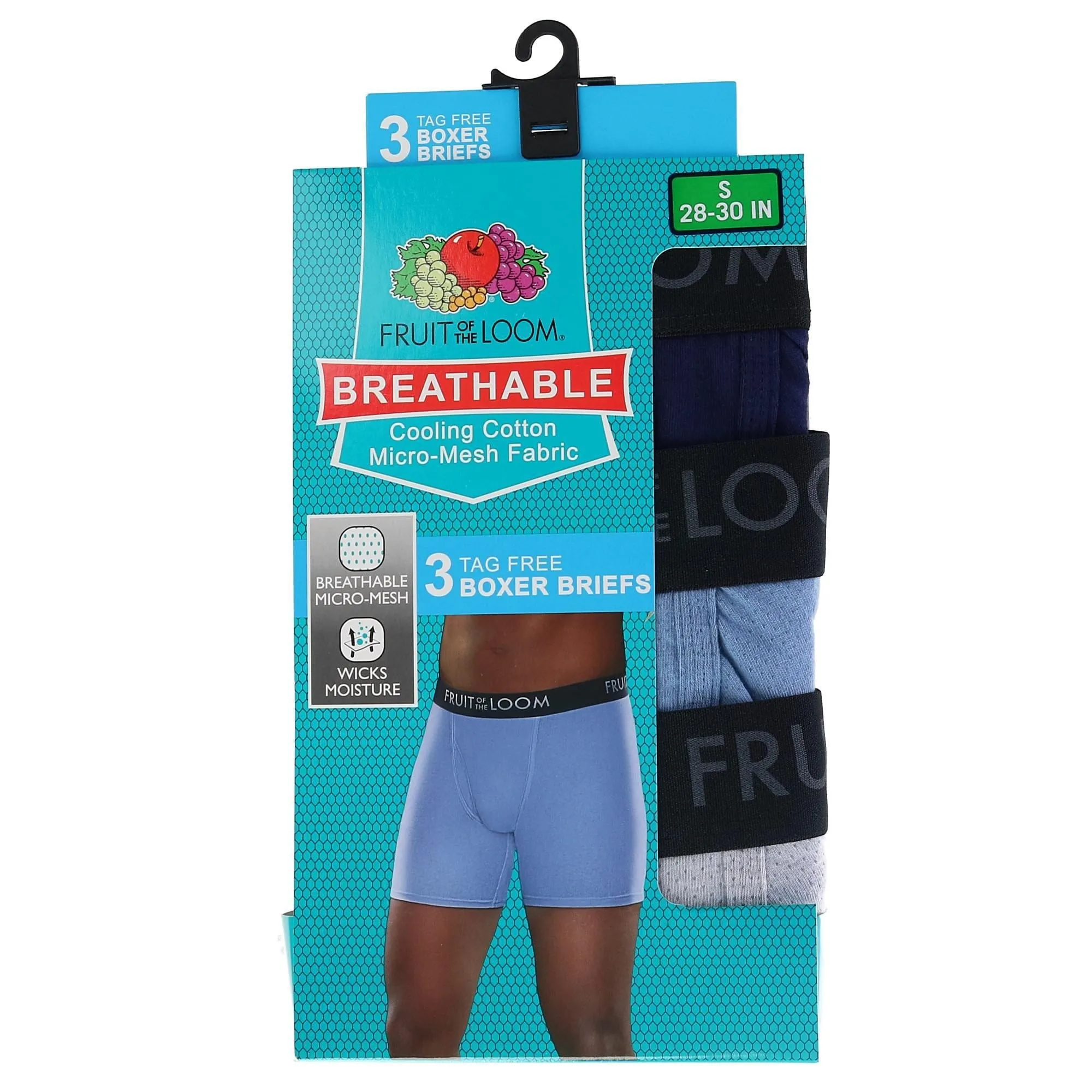Fruit of the Loom Men's Breathable Boxer Briefs (Pack of 3)
