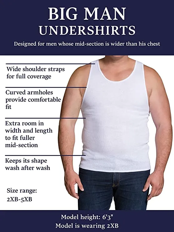 Fruit of the Loom Men's Tag-Free Tank A-Shirt, Big Man