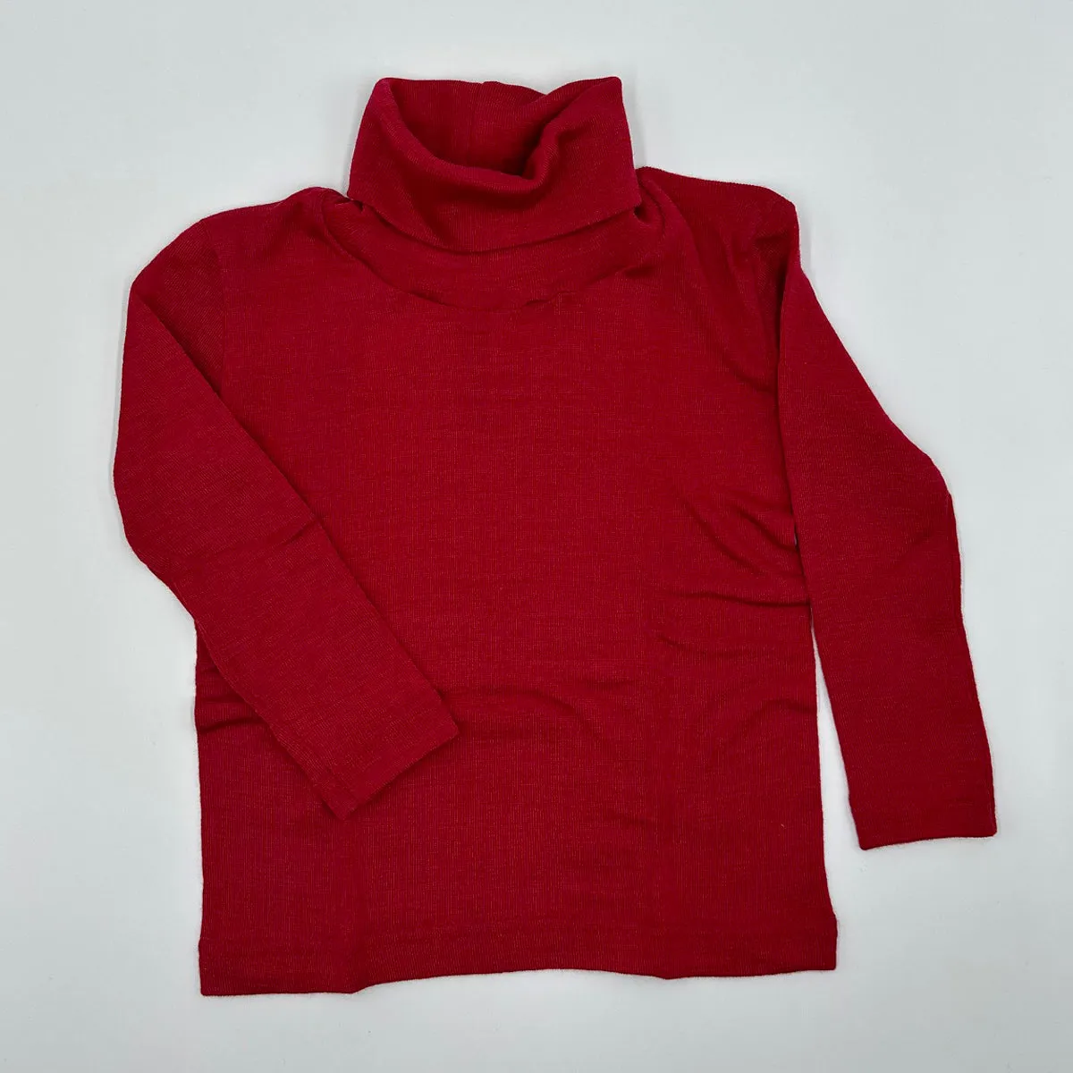 OUTLET ENGEL Kids' Organic Wool/Silk Polo Shirt with Long Sleeves - RED or WHITE