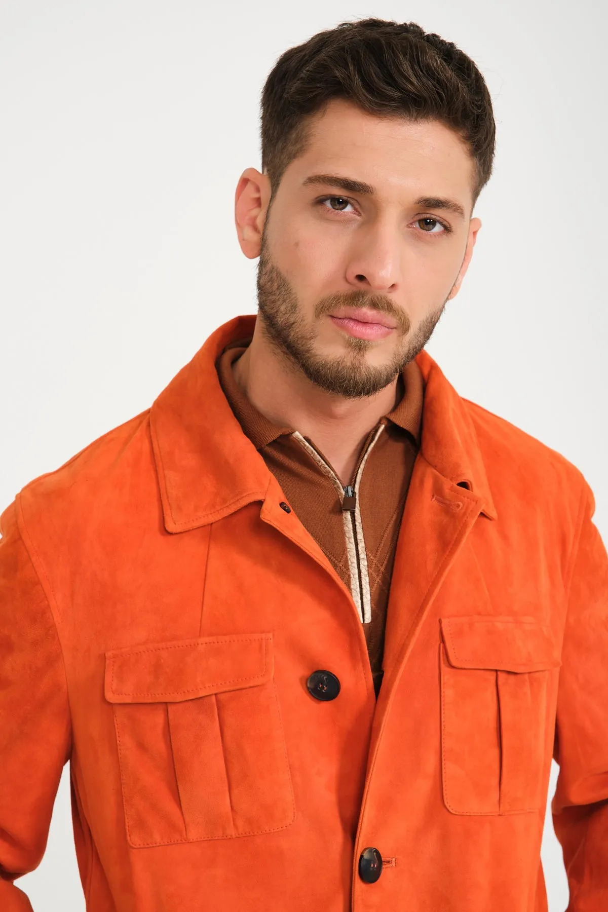 Tile Color Suede Jacket
